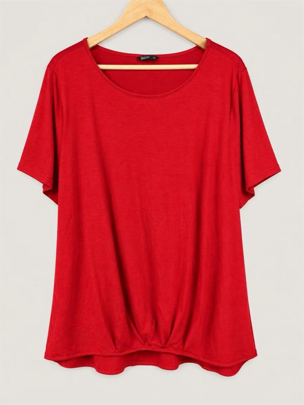 BloomChic Red Twist-Hem Short Sleeve Tee - 18/20